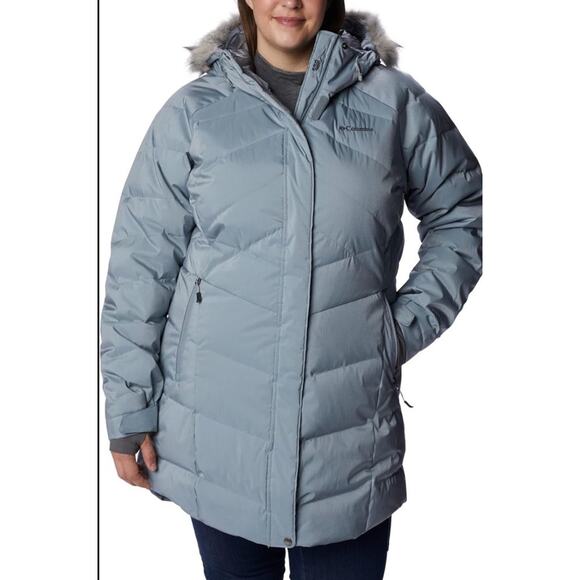 Columbia Womens Plus 2X Lay D Down Omni-Heat 550 Down Puffer Jacket Blue - Picture 1 of 12